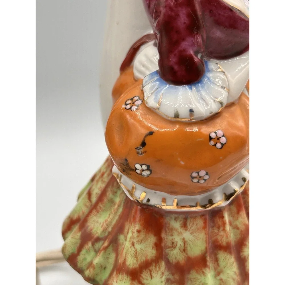 PAIR VINTAGE VICTORIAN‎ COLONIAL COUPLE FUGURINE LAMP HANDPAINTED NIPPON JAPAN